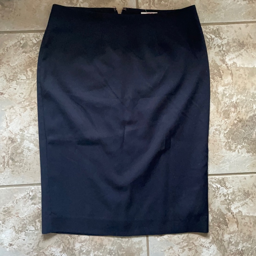 Navy midi skirt